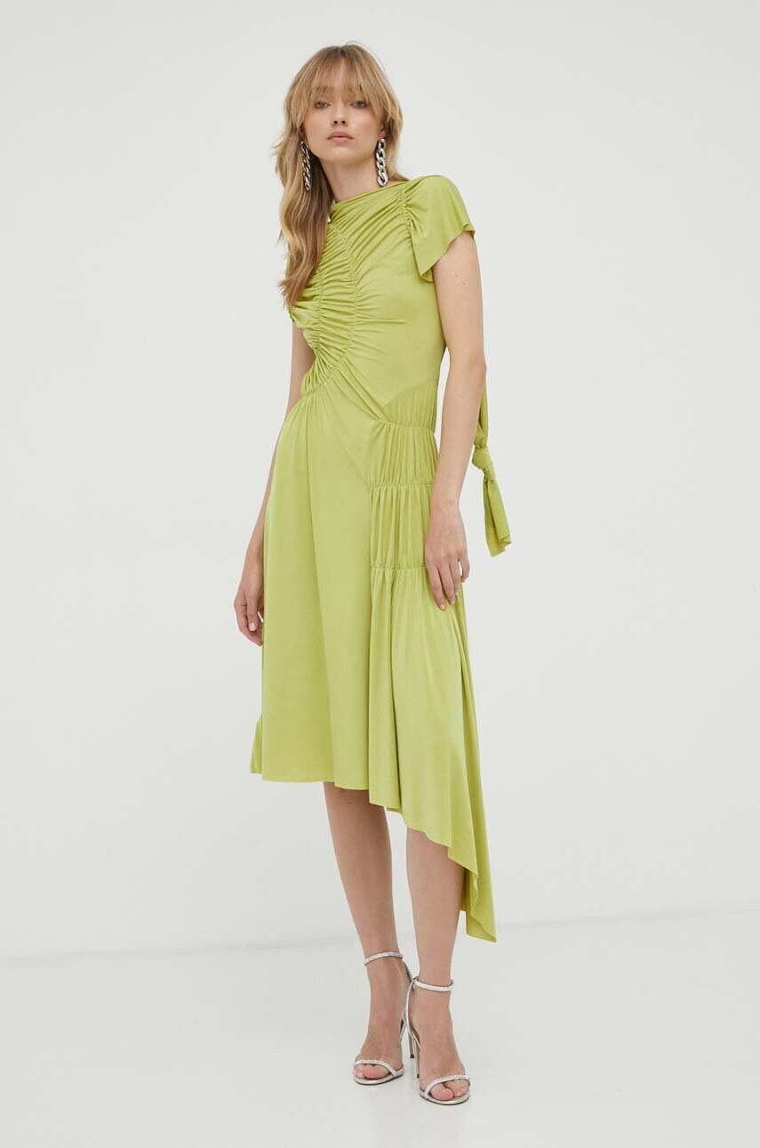 Сукня Victoria Beckham колір зелений maxi розкльошена