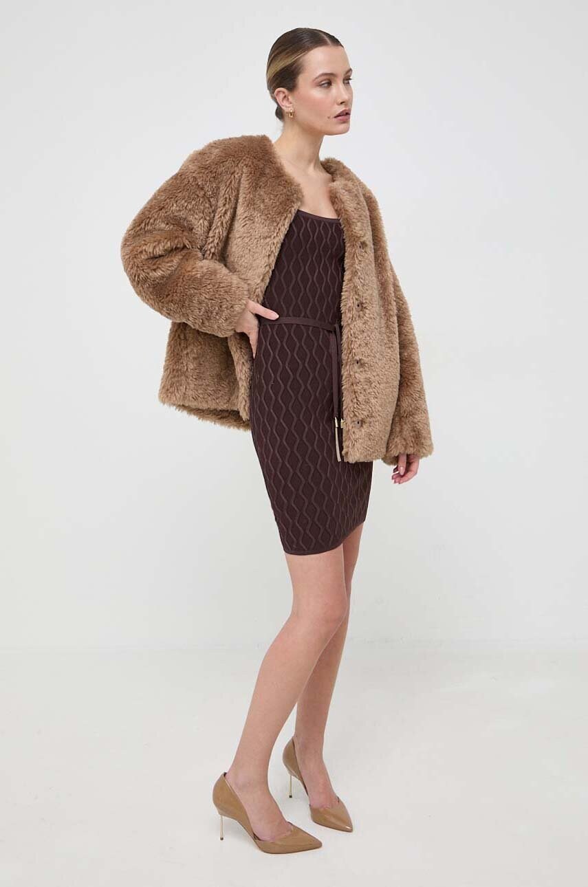 Сукня Guess колір коричневий mini облягаюча