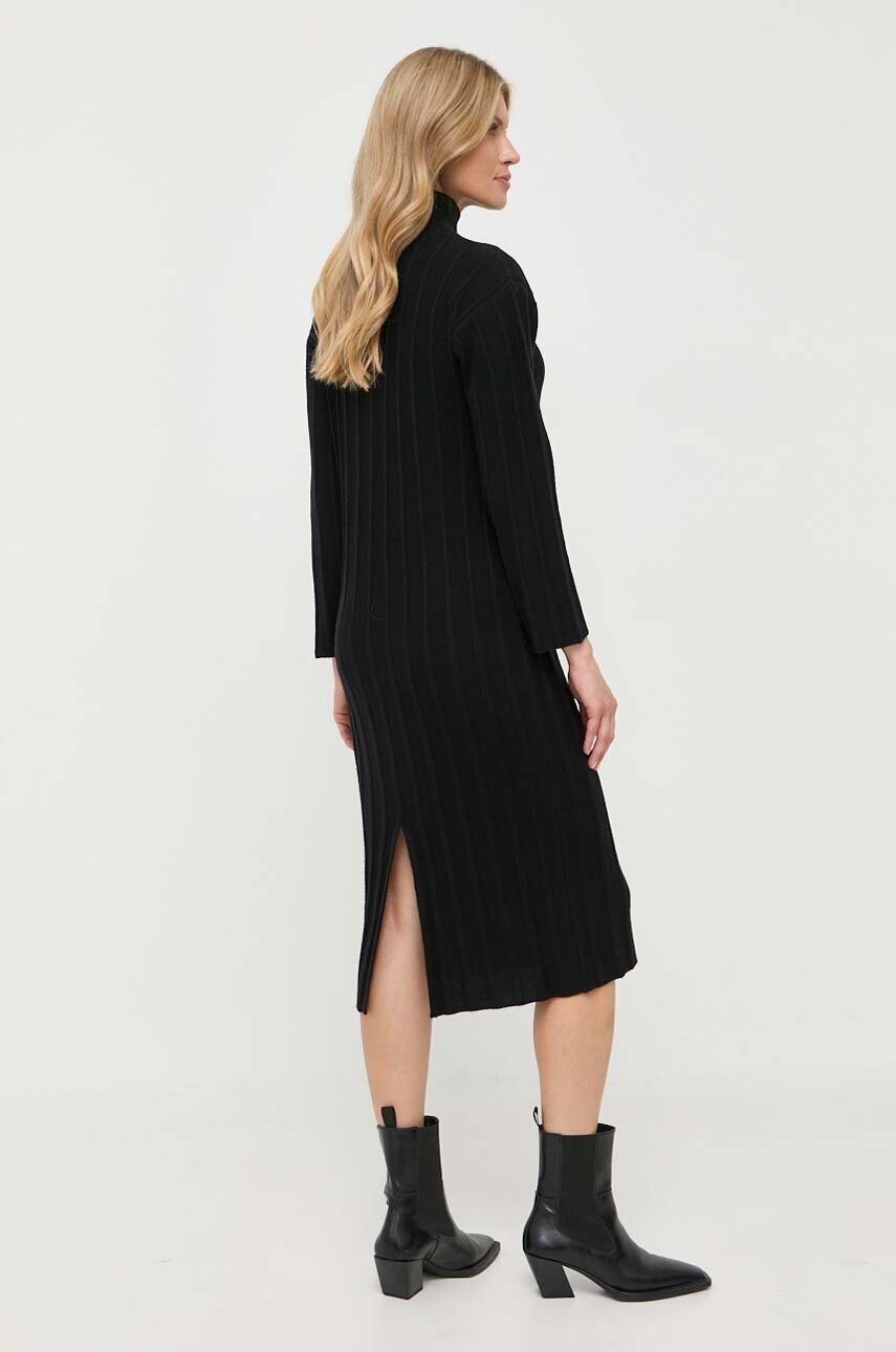 Вовняна сукня Max Mara Leisure колір чорний mini пряма