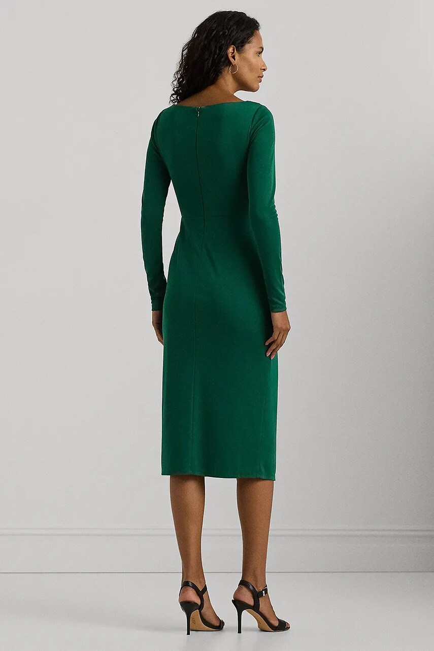 Сукня Lauren Ralph Lauren колір фіолетовий midi облягаюча