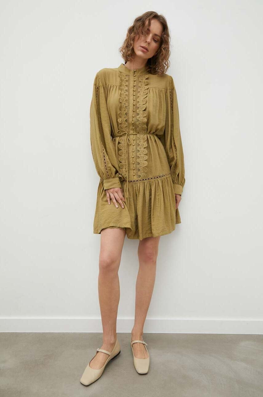 Сукня Bruuns Bazaar Rasebay колір зелений mini oversize