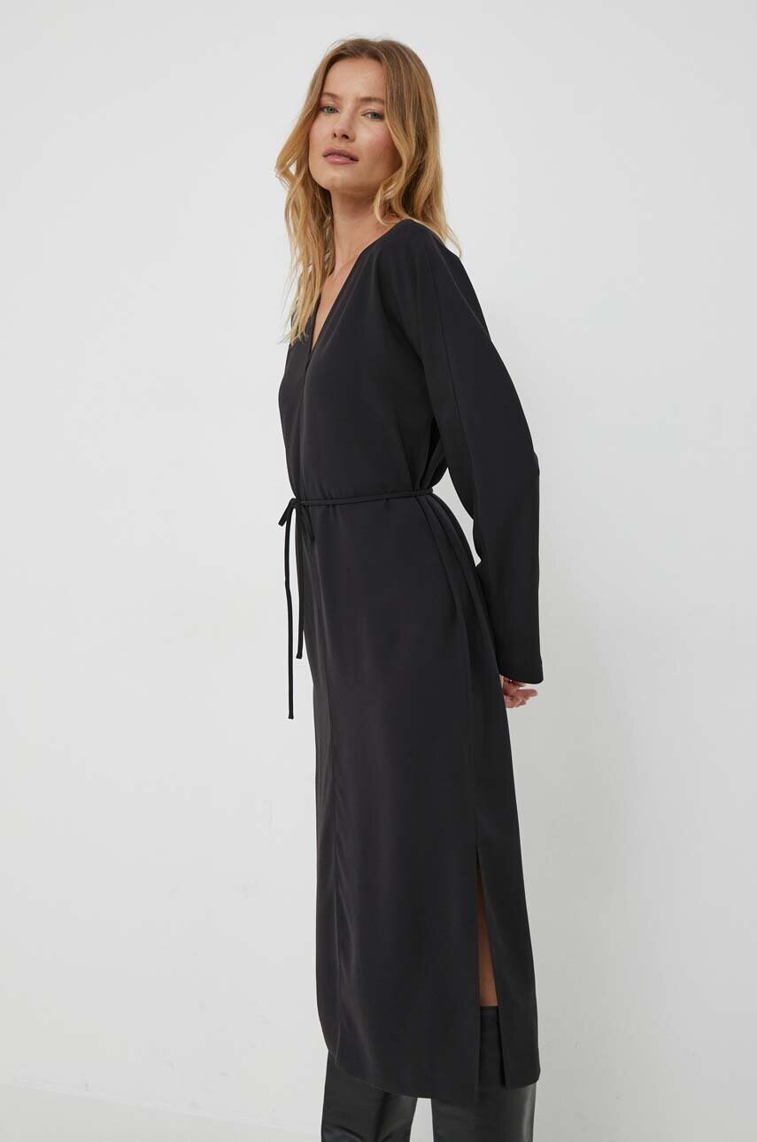 Сукня Calvin Klein колір чорний midi oversize