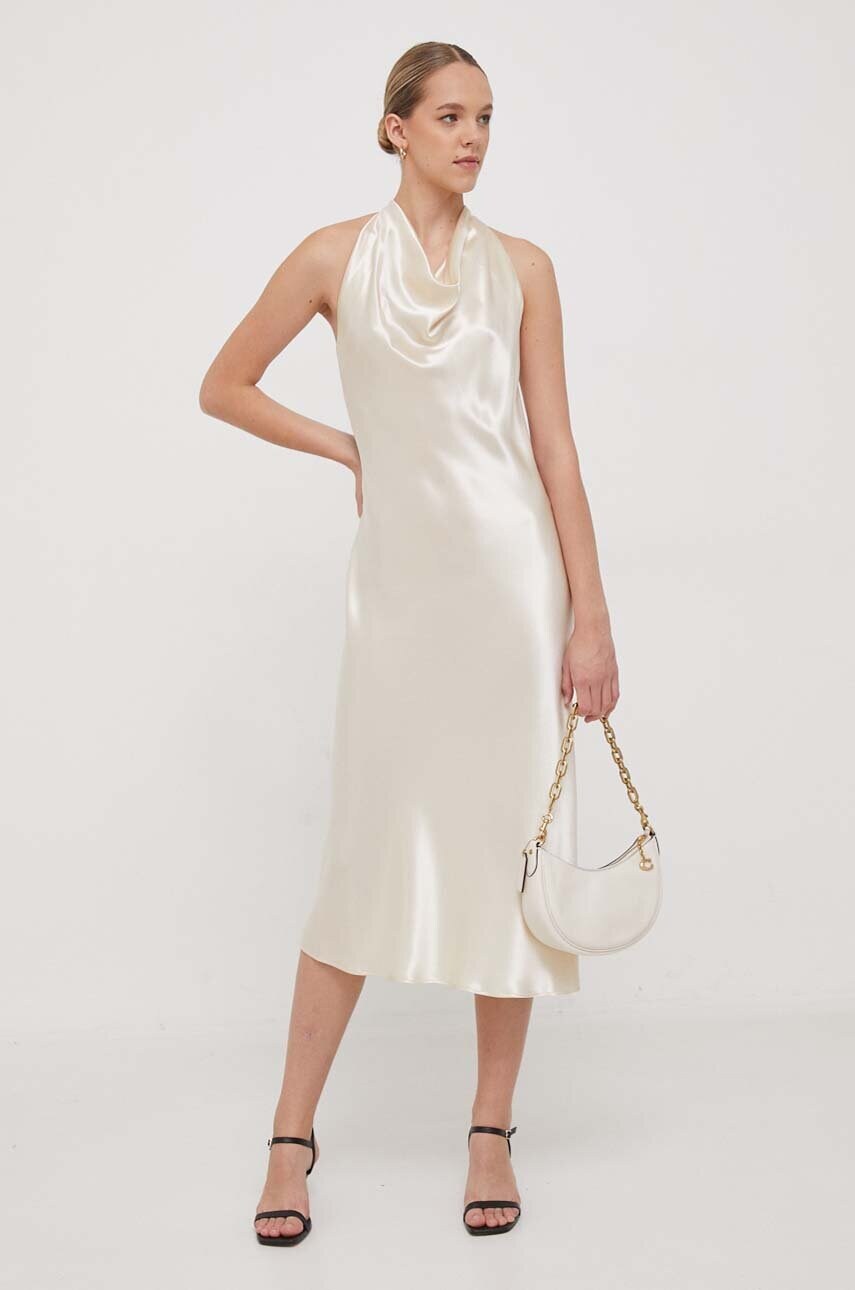 Сукня Calvin Klein колір бежевий midi облягаюча