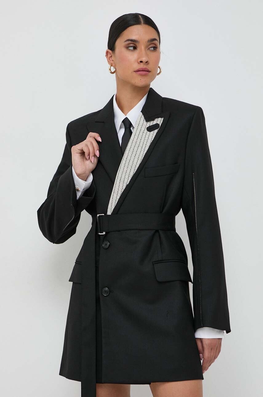 Сукня з домішкою вовни Victoria Beckham колір чорний mini пряма