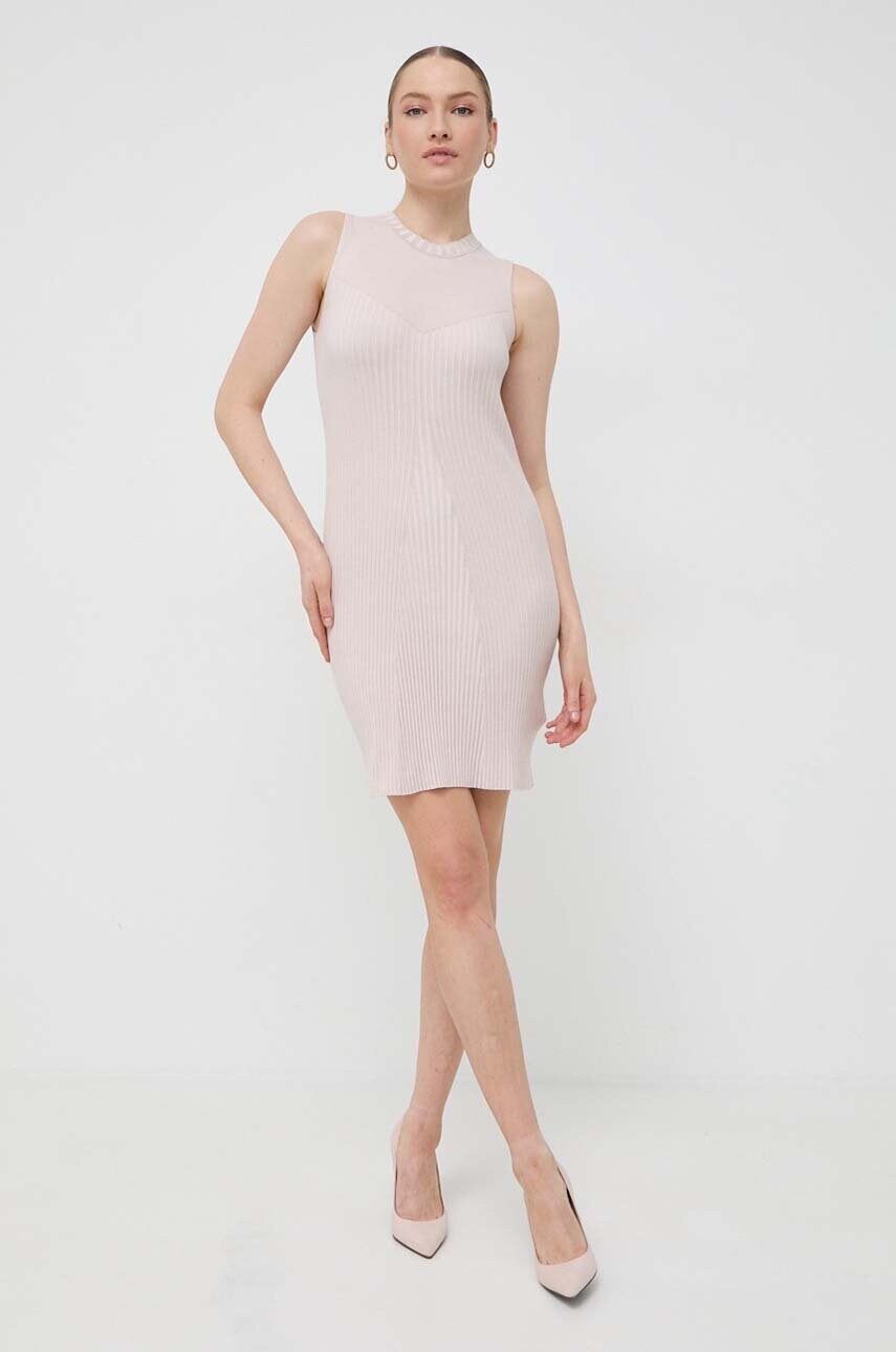 Сукня Guess колір бежевий mini розкльошена