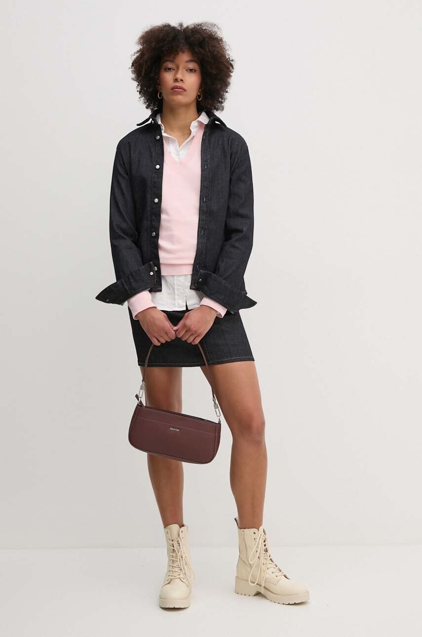 Светр Tommy Hilfiger жіночий колір рожевий легкий WW0WW40098