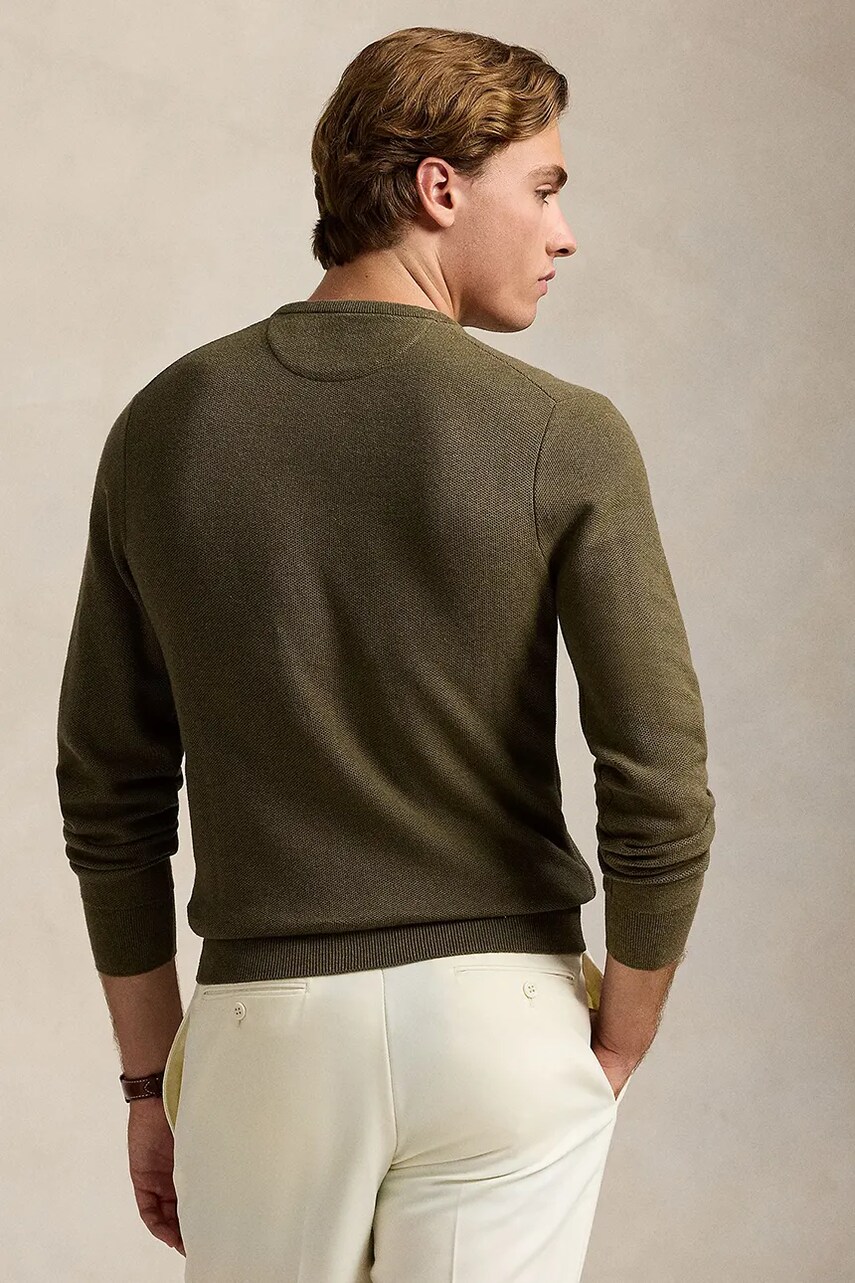 Бавовняний светр Polo Ralph Lauren колір зелений легкий 710918163