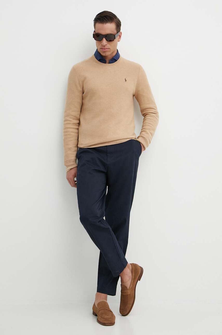 Бавовняний светр Polo Ralph Lauren колір коричневий легкий
