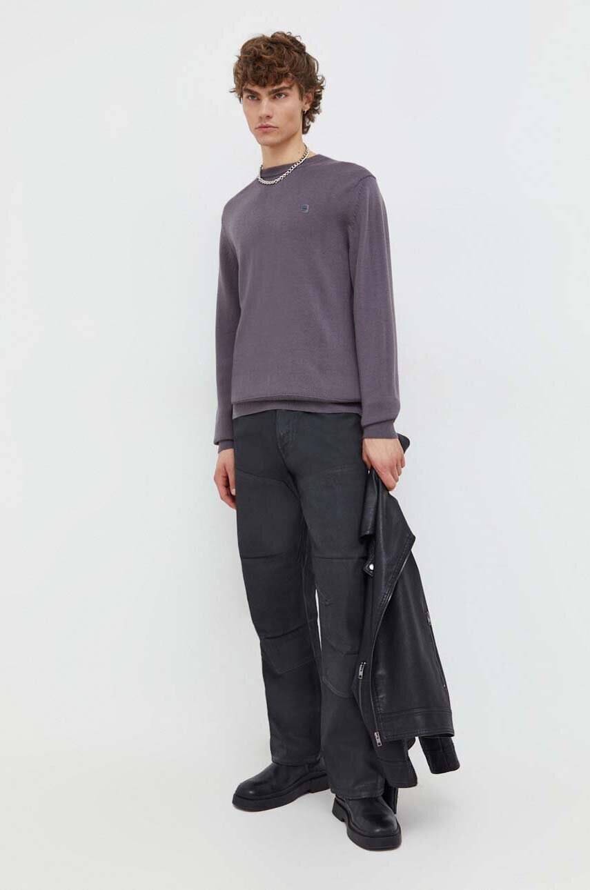 Вовняний светр G-Star Raw чоловічий колір сірий легкий