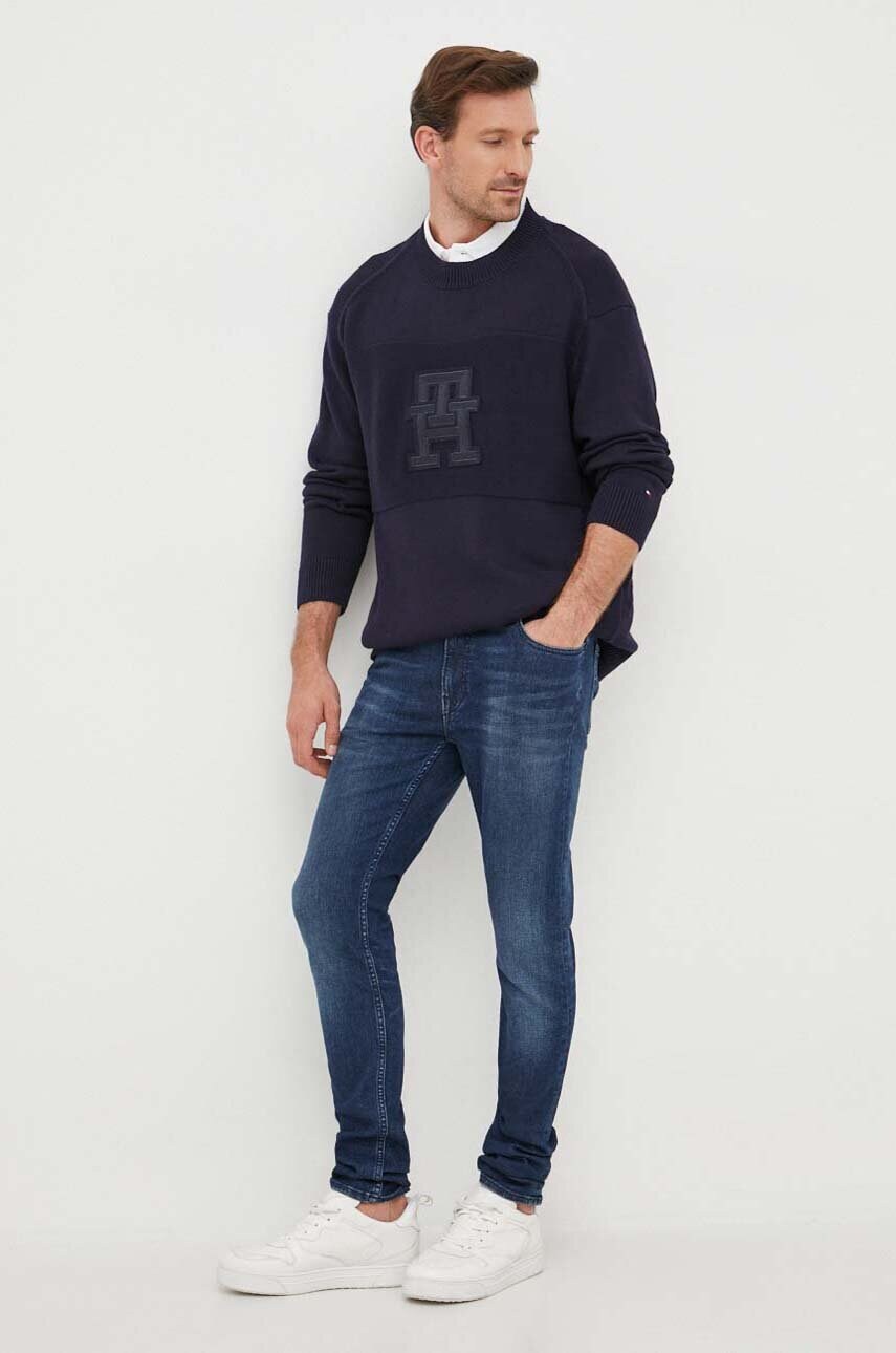 Бавовняний светр Tommy Hilfiger колір синій легкий