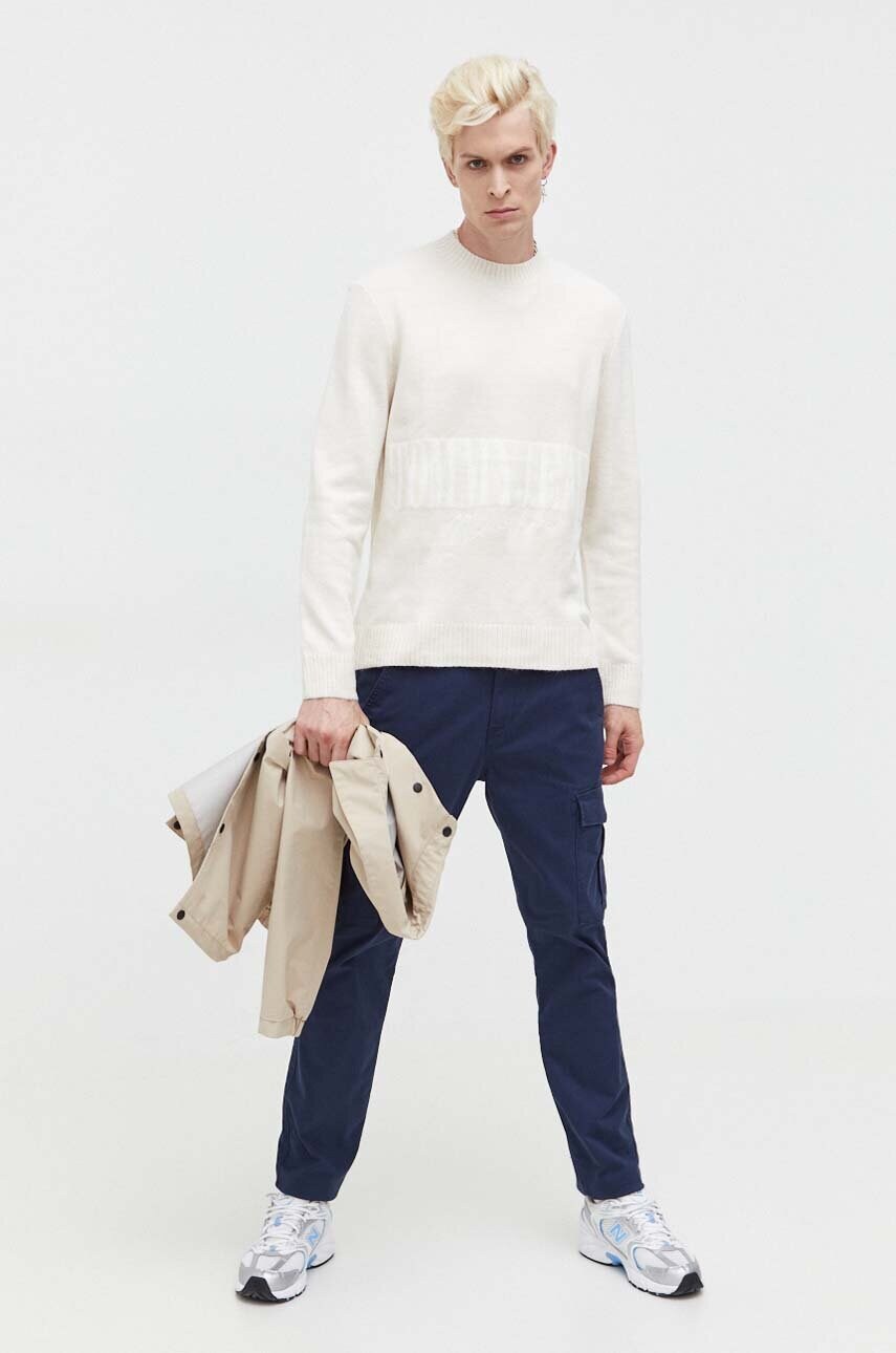 Светр Tommy Jeans чоловічий колір бежевий