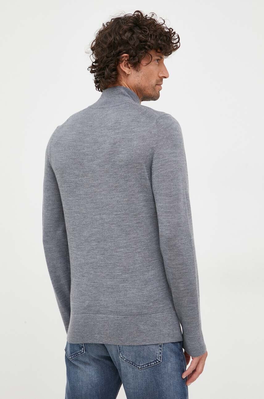 Вовняний светр Calvin Klein чоловічий колір сірий легкий півгольф