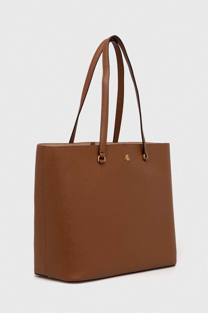Шкіряна сумочка Lauren Ralph Lauren колір коричневий