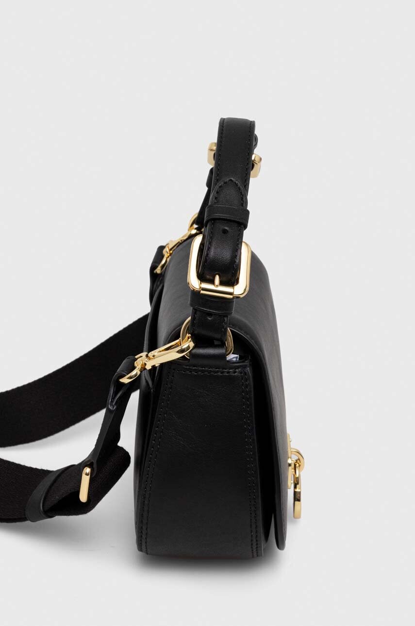 Шкіряна сумочка Lauren Ralph Lauren колір чорний