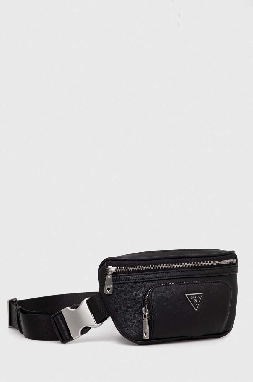 Сумка на пояс Guess колір чорний HMECSA P3332