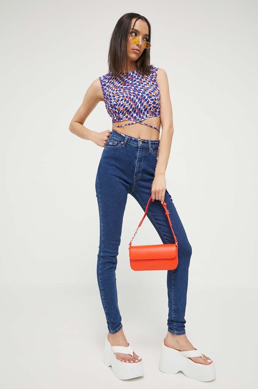 Купити Топ Tommy Jeans жіночий колір синій – головне зображення