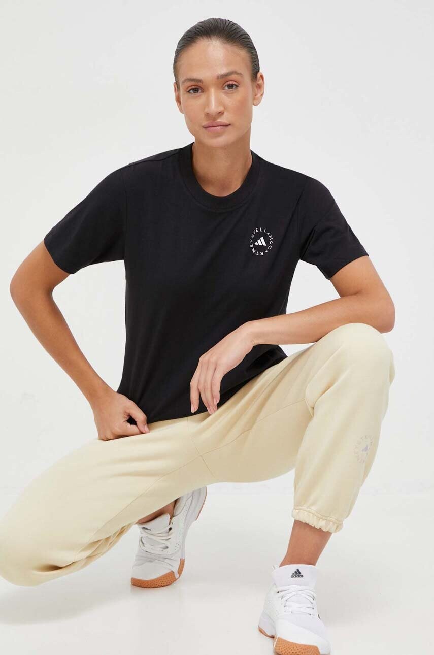 Футболка adidas by Stella McCartney жіночий колір чорний