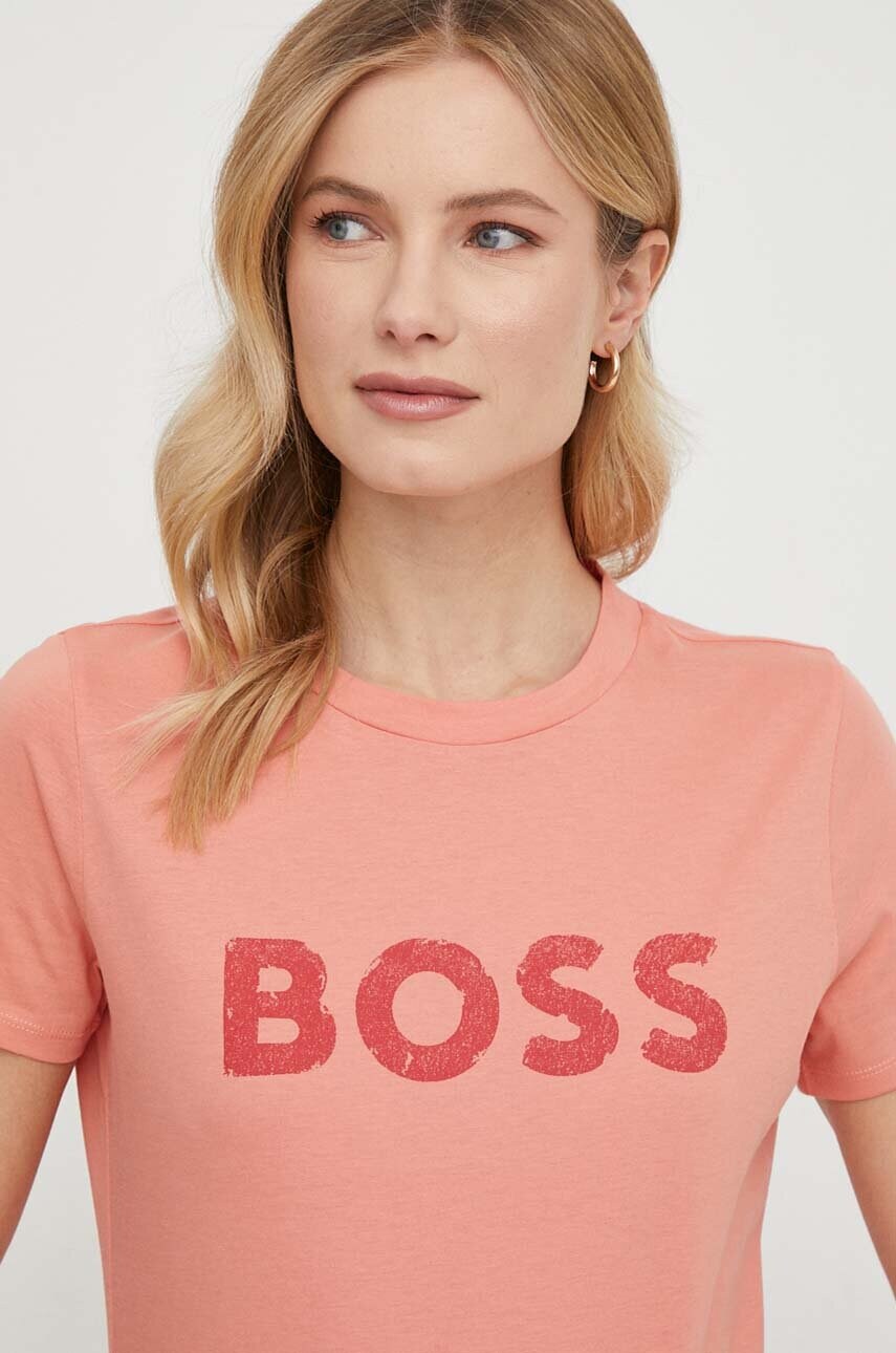 Бавовняна футболка Boss Orange BOSS ORANGE жіноча колір червоний