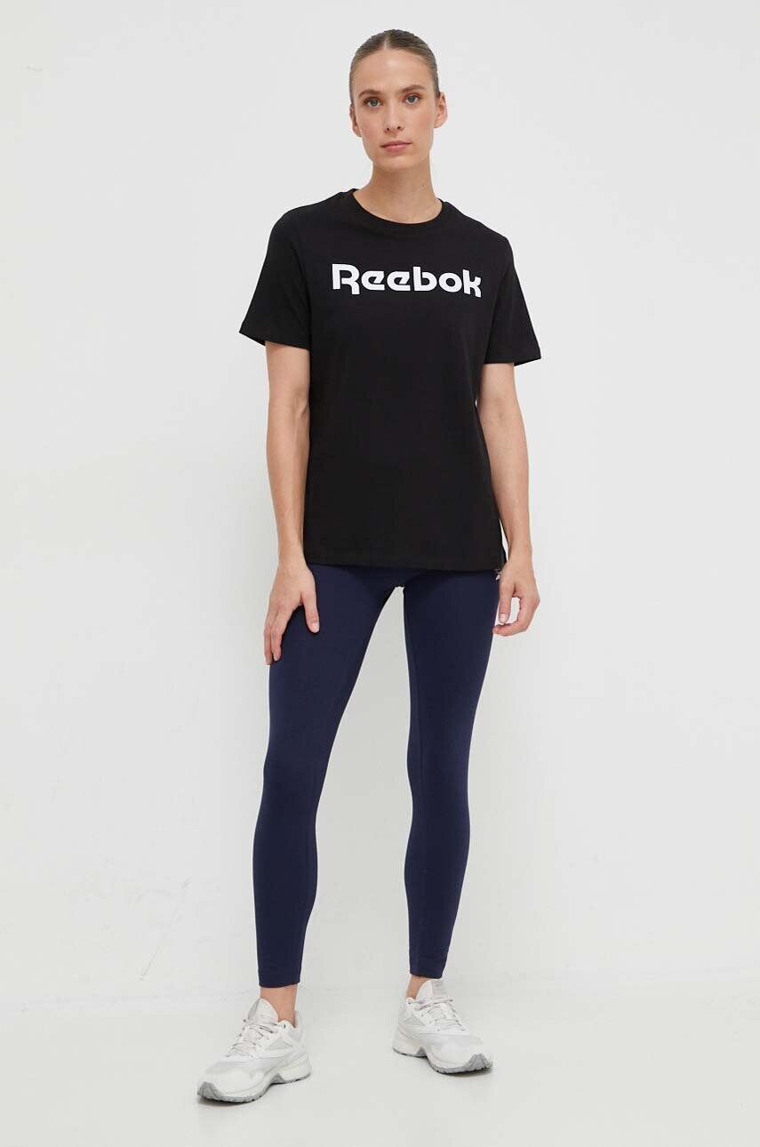 Бавовняна футболка Reebok колір чорний