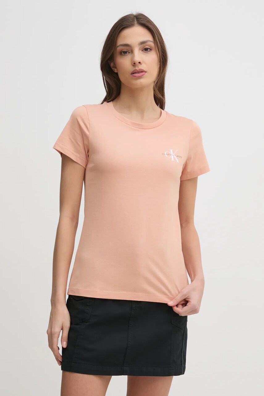 Бавовняна футболка Calvin Klein Jeans 2-pack жіноча колір помаранчевий J20J219734