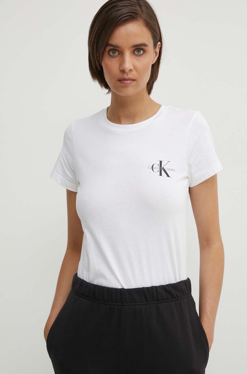 Бавовняна футболка Calvin Klein Jeans 2-pack жіноча колір бежевий J20J219734