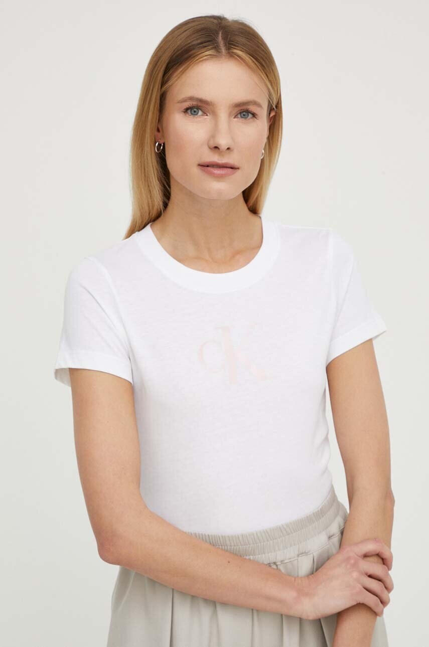 Бавовняна футболка Calvin Klein Jeans колір білий
