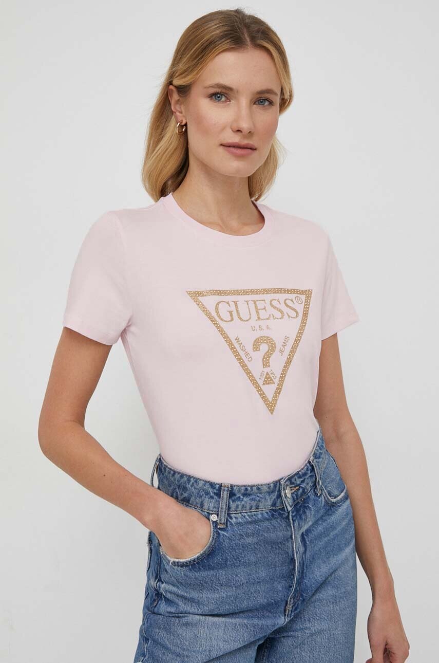 Футболка Guess жіночий колір рожевий