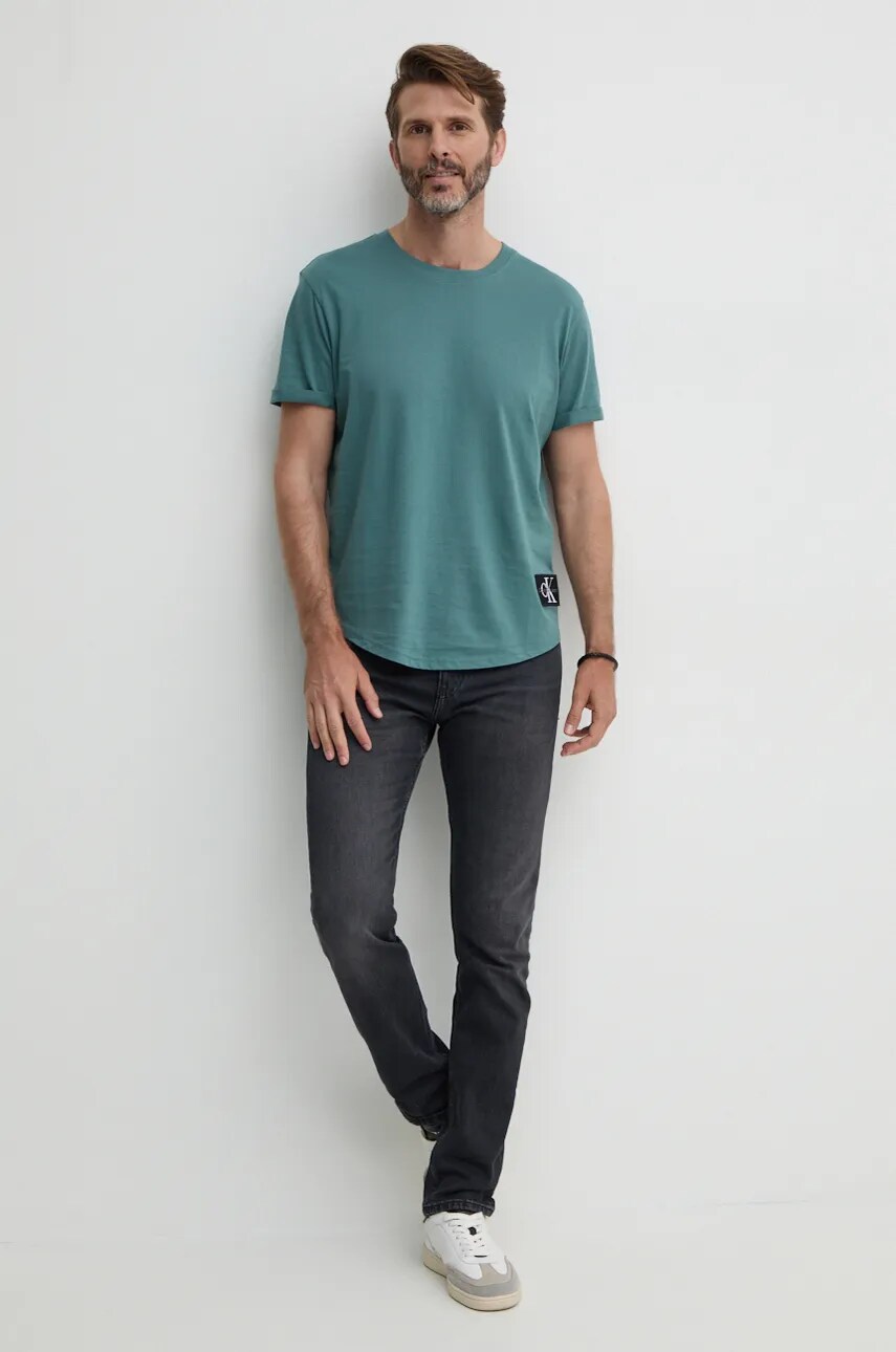 Бавовняна футболка Calvin Klein Jeans чоловіча з аплікацією J30J323482