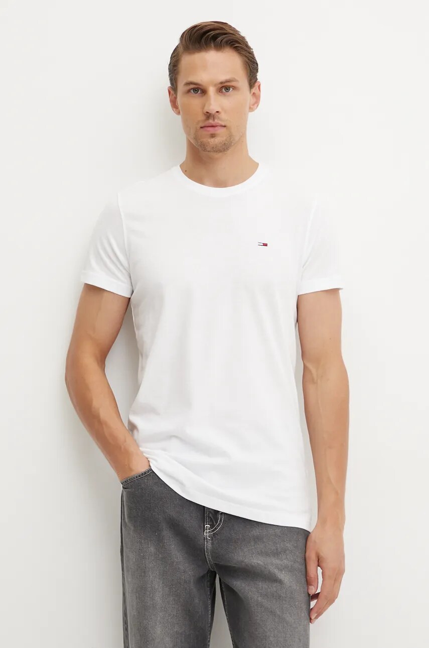 Бавовняна футболка Tommy Jeans 2-pack колір коричневий з аплікацією