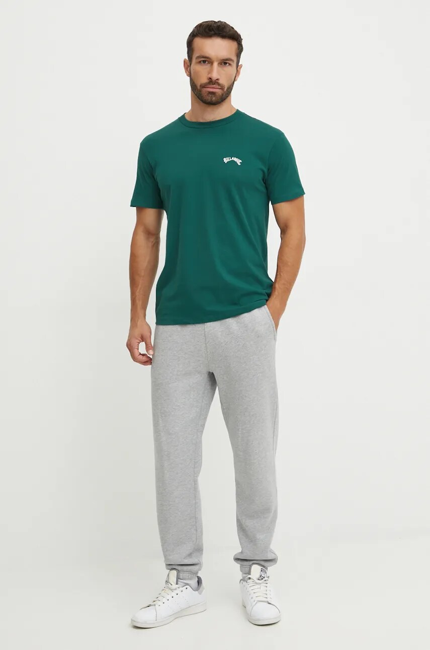 Бавовняна футболка Billabong Arch Crew чоловіча колір бірюзовий однотонна EBYKT00100