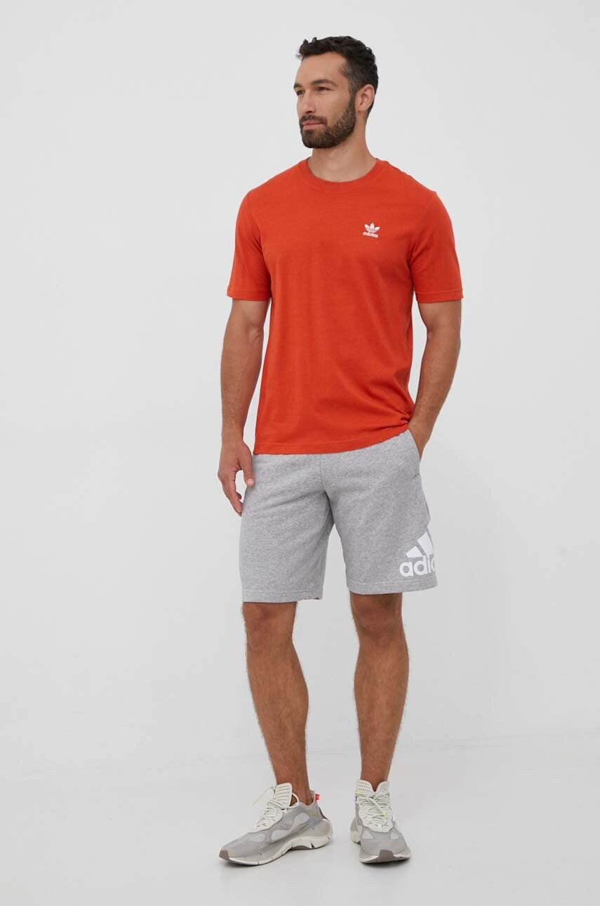 Бавовняна футболка adidas Originals колір помаранчевий однотонний