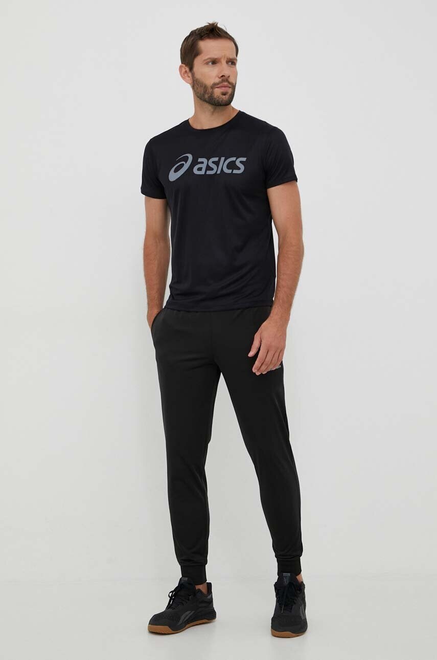 Бігова футболка Asics колір чорний з принтом