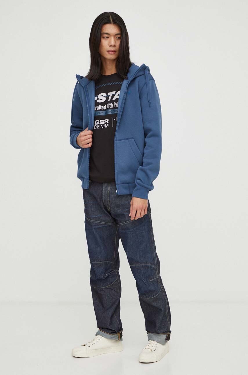 Бавовняна футболка G-Star Raw колір чорний з принтом