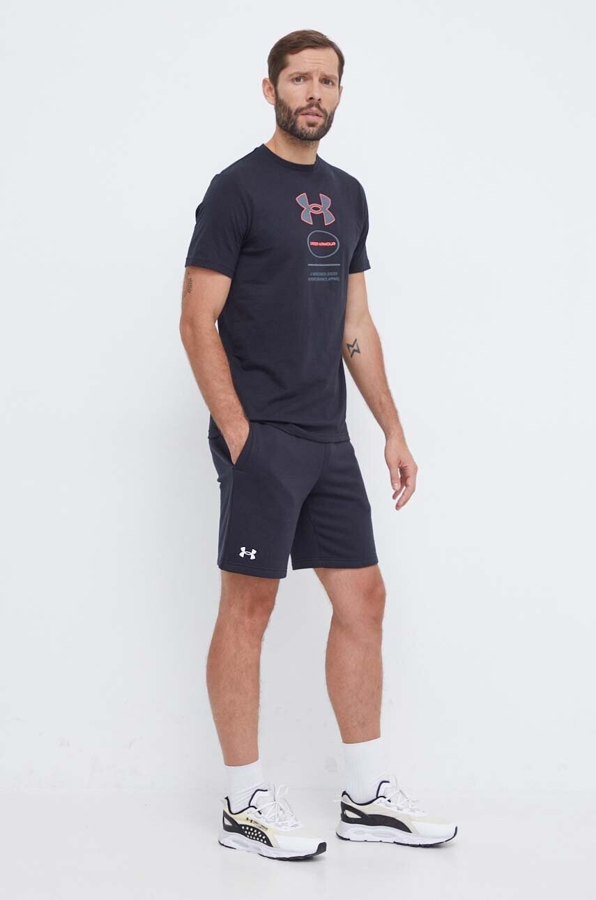 Футболка Under Armour чоловічий колір чорний з принтом