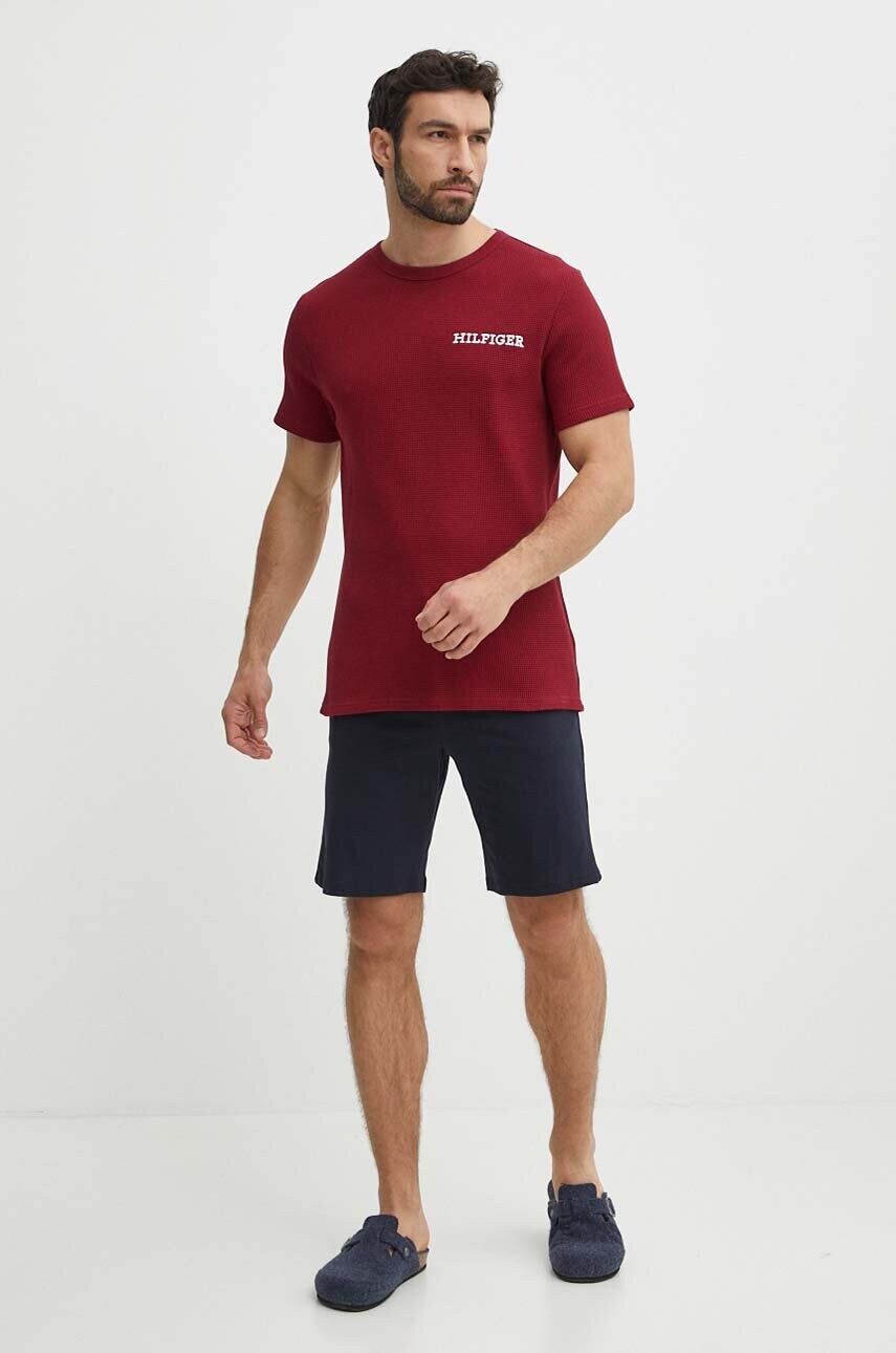 Бавовняна футболка lounge Tommy Hilfiger колір червоний однотонний