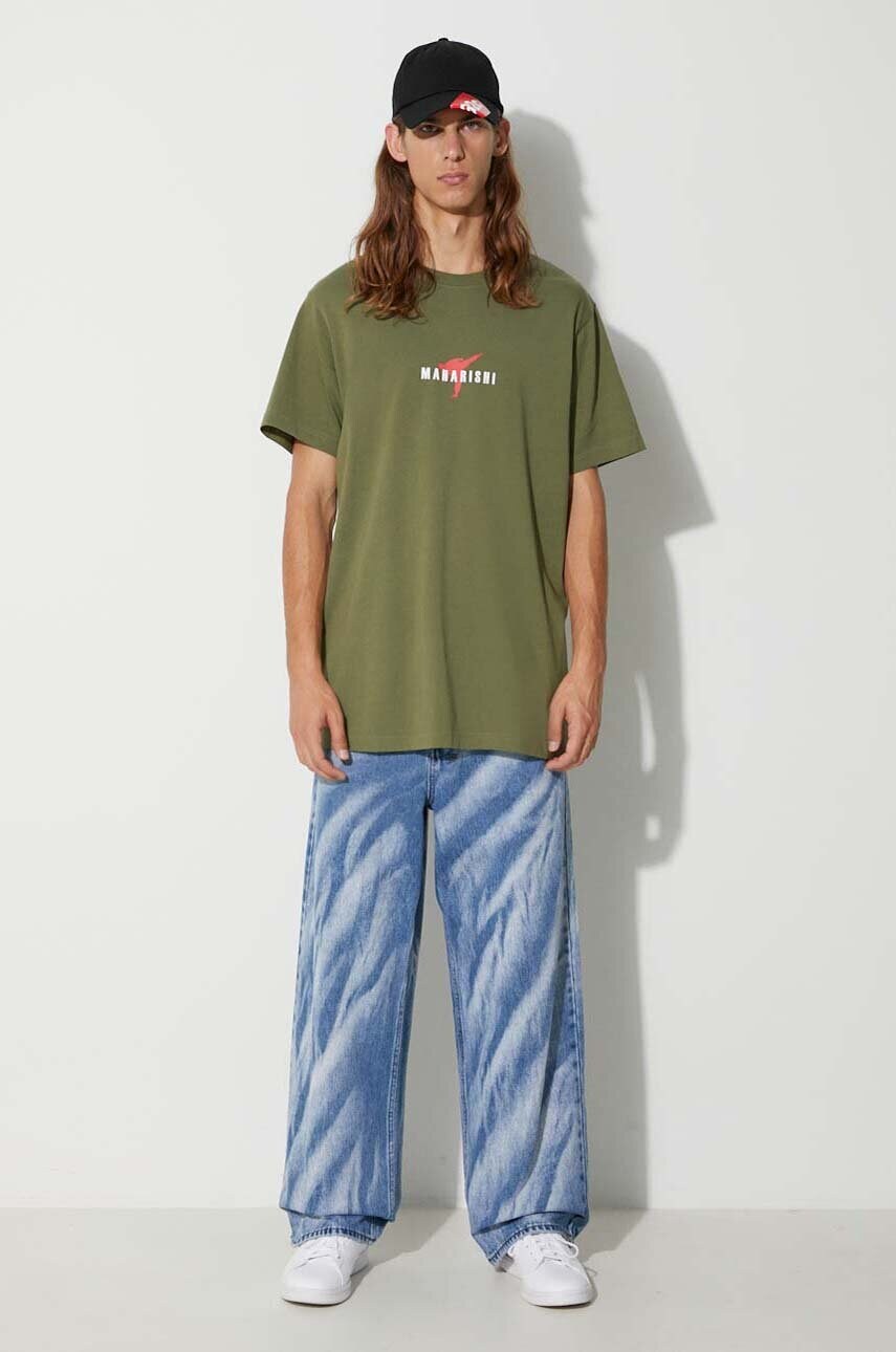 Бавовняна футболка Maharishi Invisible Warrior T-Shirt колір зелений з принтом 1070