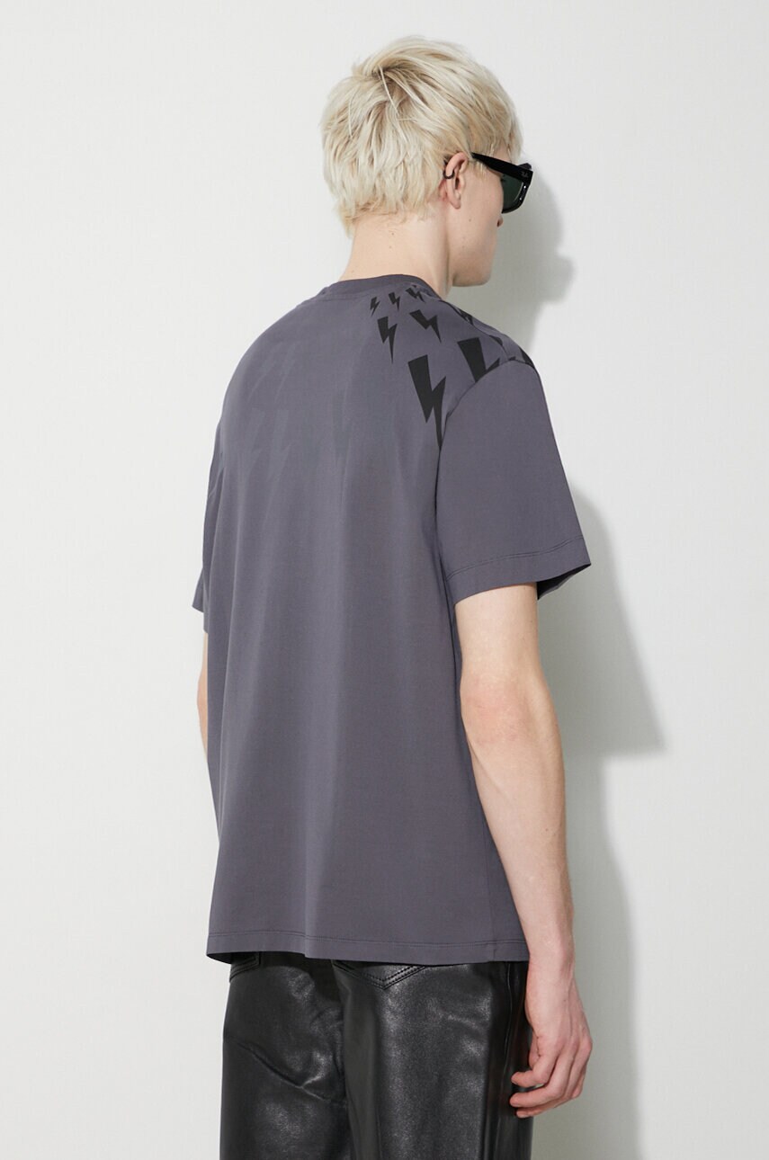 Бавовняна футболка Neil Barrett EASY DROPPED SHOULDER FAIRISLE чоловіча візерунок PBJT165.V502S.3644