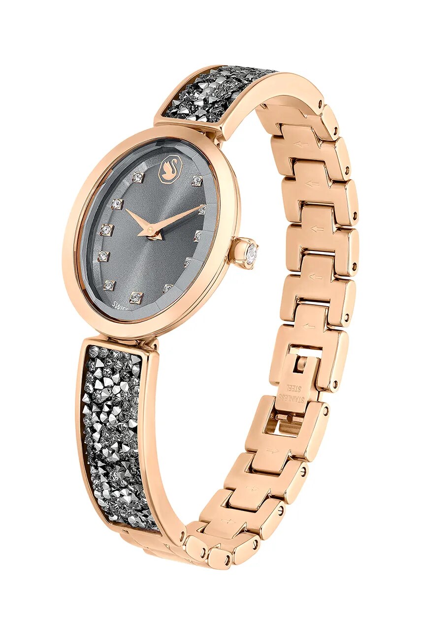 Годинник Swarovski CRYSTAL ROCK OVAL жіночий колір сірий 5711695