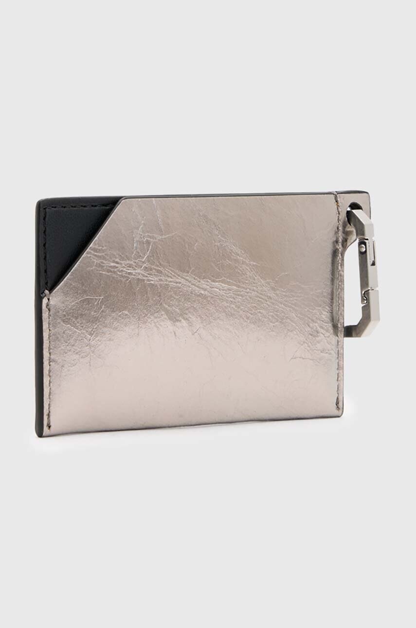 Шкіряний чохол на банківські карти AllSaints HEX CARDHOLDER колір срібний W173XB