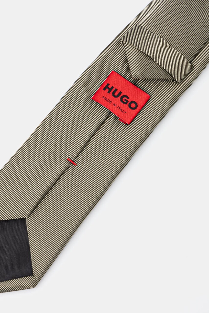 Шовковий галстук HUGO колір зелений 50520644
