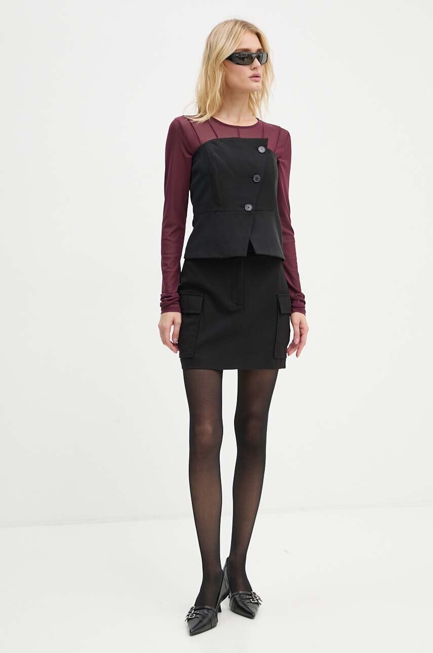 Боді Remain Bodysuit With Cutlines жіноче колір бордовий однотонне 5019462694