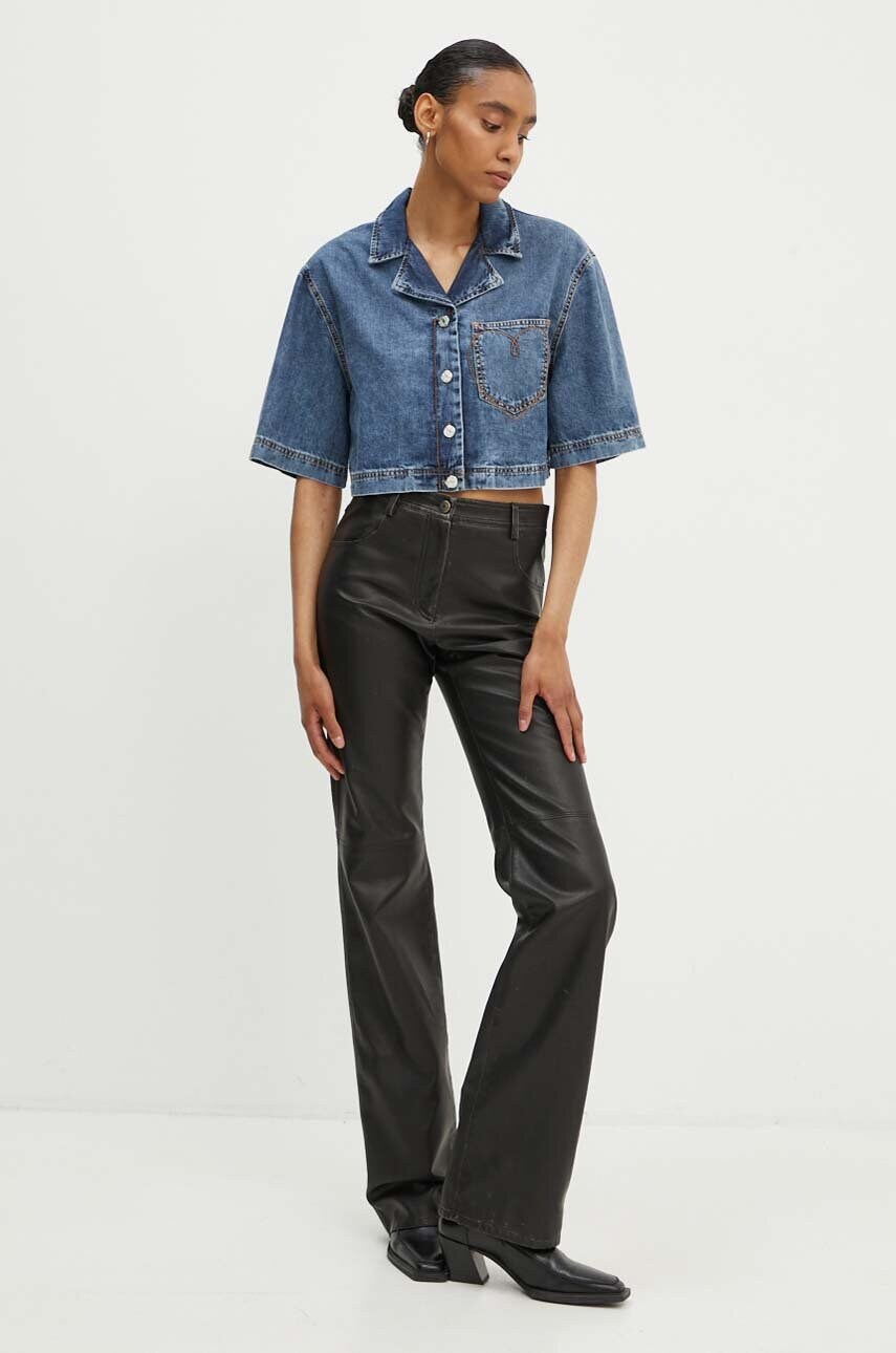 Джинсова сорочка Moschino Jeans жіноча relaxed класичний комір 0202.8224