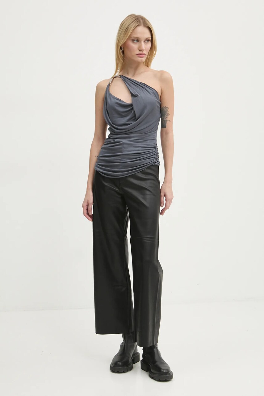 Блузка Rick Owens Lilies жіноча колір сірий однотонна LI02D5120RV