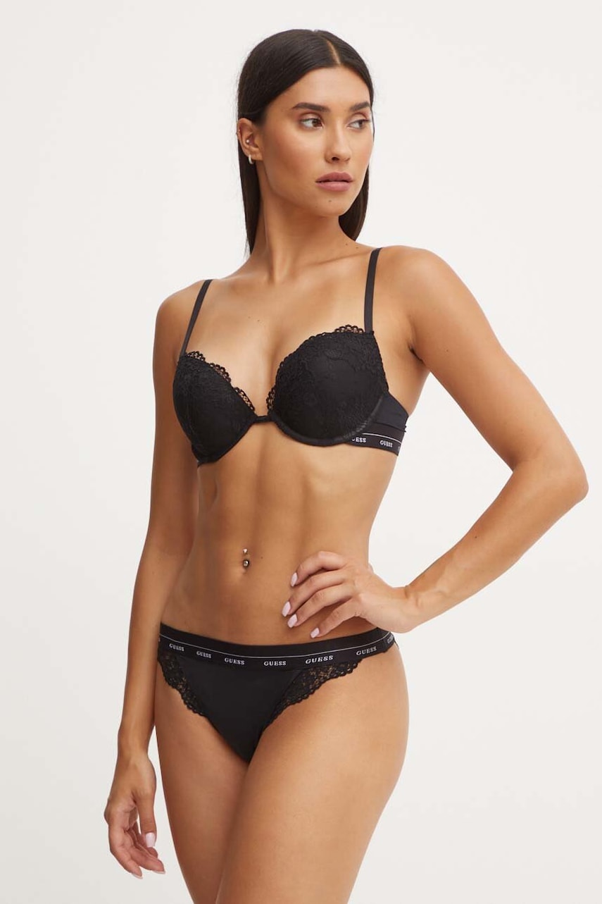 Бюстгальтер Guess JANE колір чорний мереживо однотонний O4YC01 PZ01C