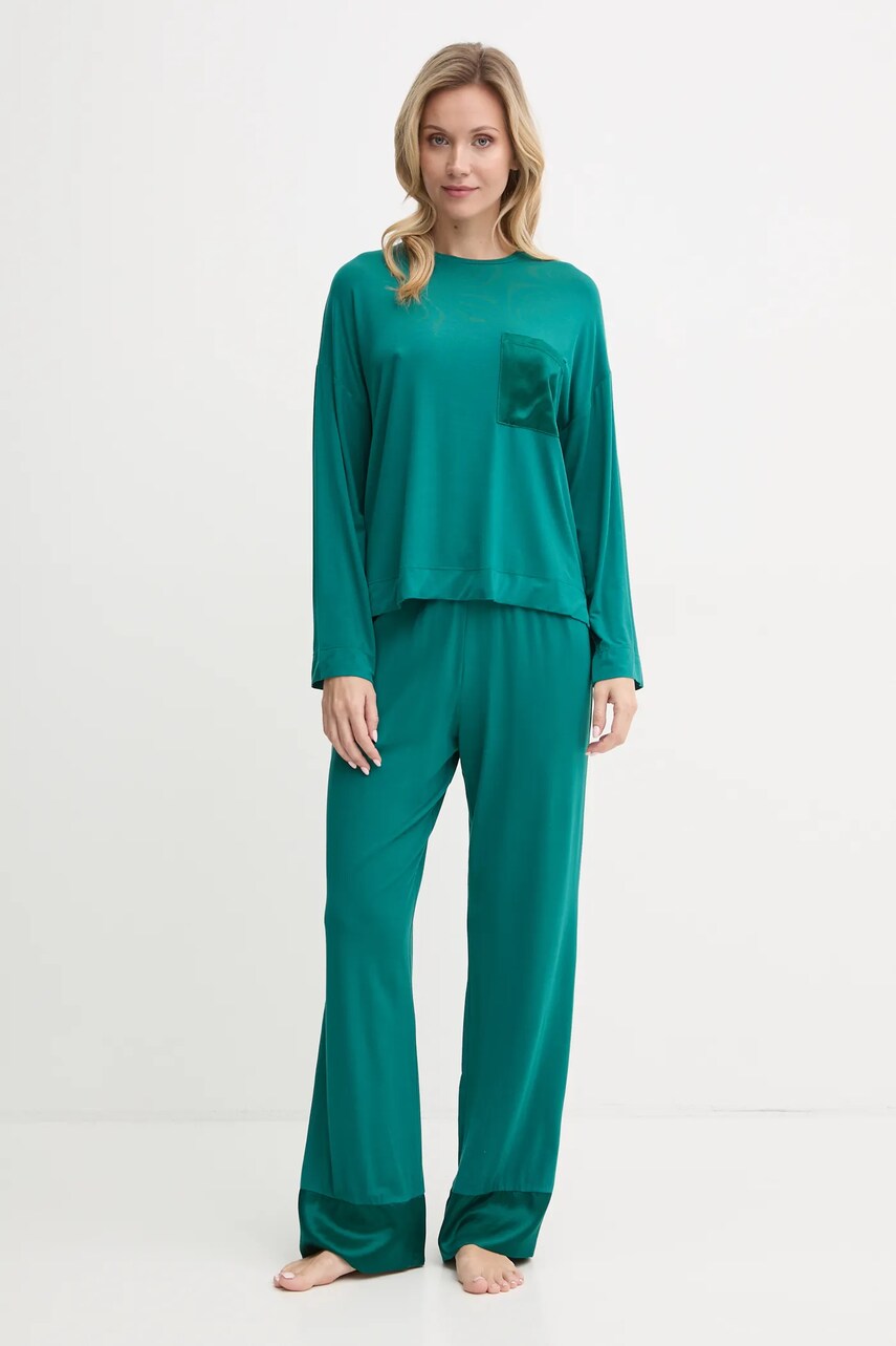Піжамний лонгслів United Colors of Benetton колір зелений 3ZEW3M06P