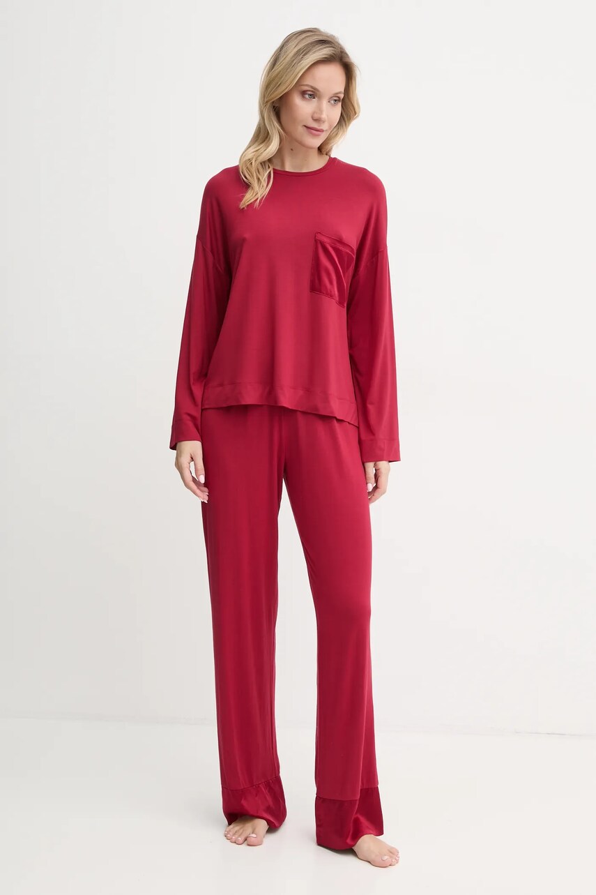 Піжамний лонгслів United Colors of Benetton колір бордовий 3ZEW3M06P