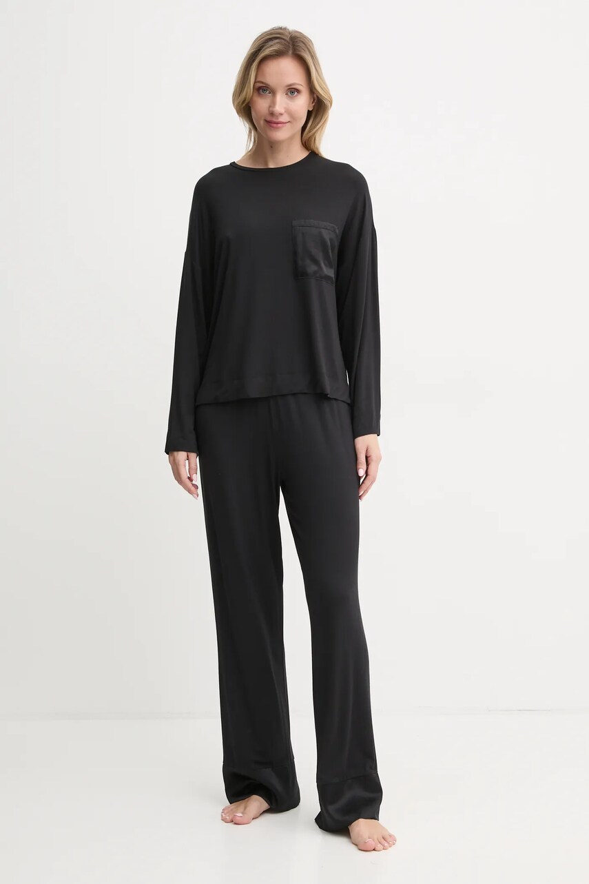 Піжамний лонгслів United Colors of Benetton колір чорний 3ZEW3M06P