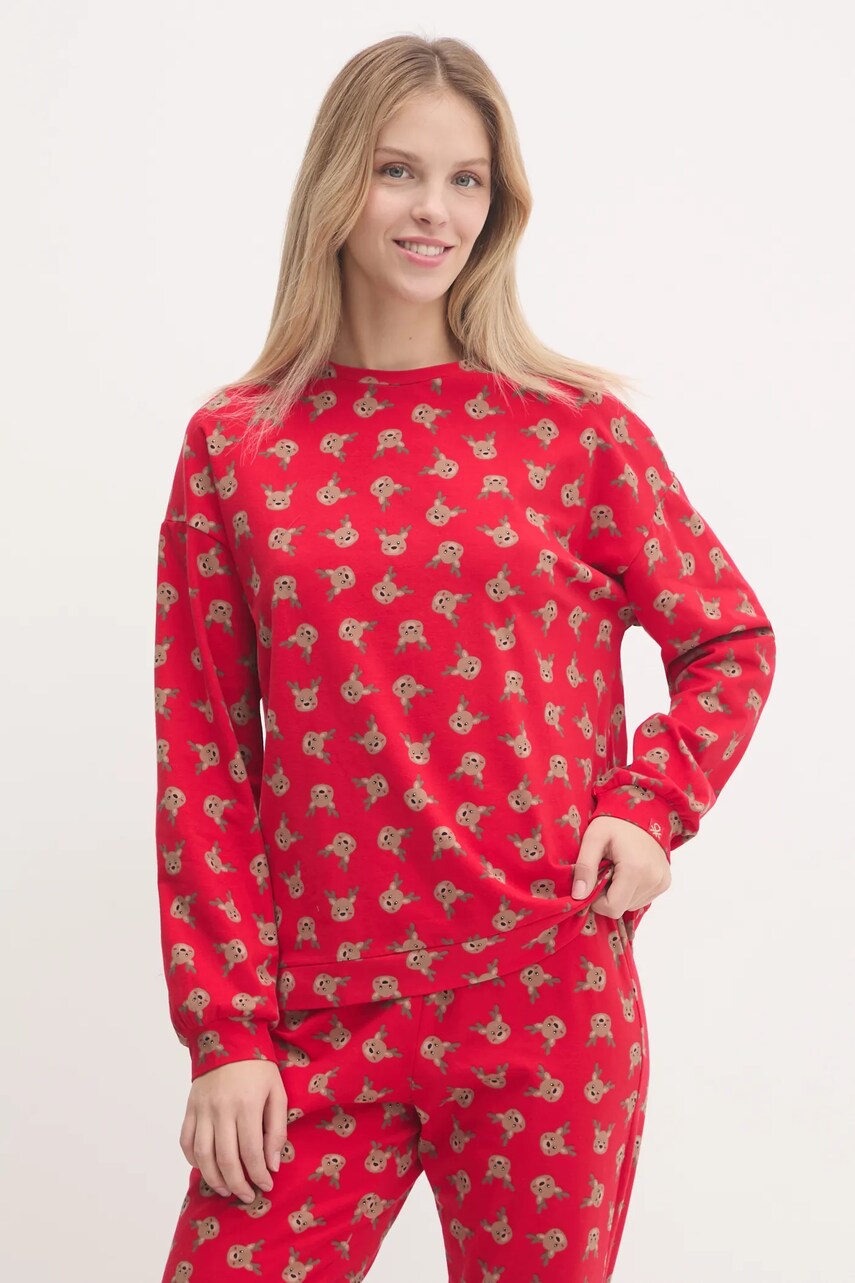 Піжама United Colors of Benetton жіноча колір червоний 38DK3P03L