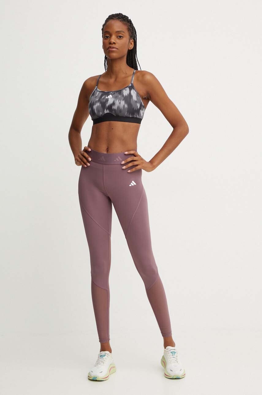 Спортивний бюстгальтер adidas Performance Aeroreact колір сірий візерунок IS6734
