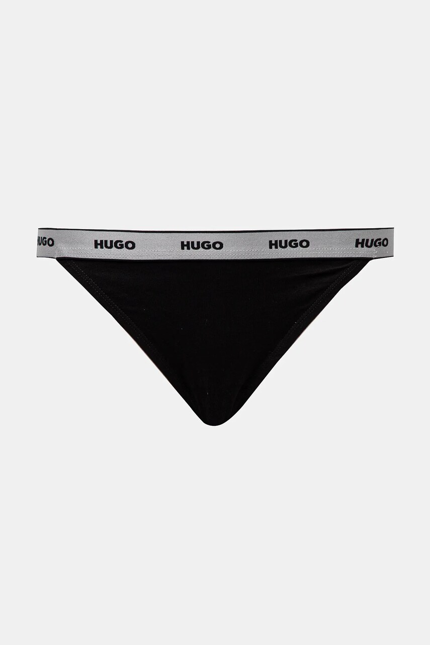 Стринги HUGO 3-pack колір чорний 50527212